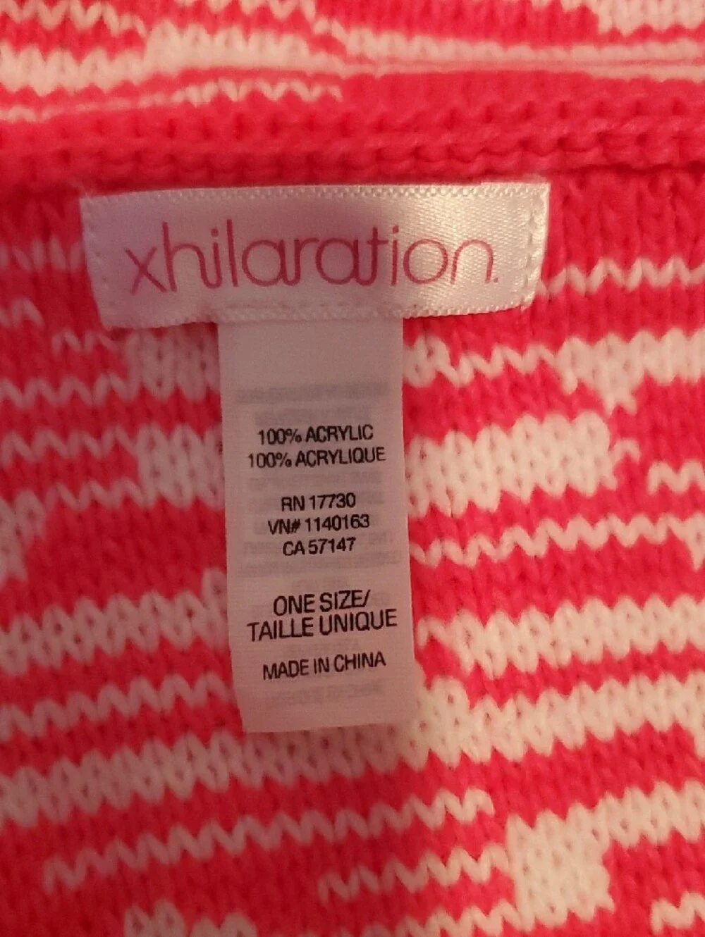 Xhilaration Pink and White Knit Scarf